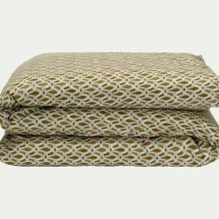 Housse de couette en percale de coton 240x220cm - brun