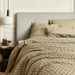 Housse de couette en percale de coton 240x220cm - brun