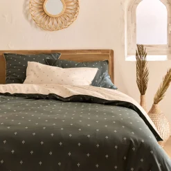 Housse de couette à motifs 240x220cm en coton - vert