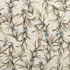 Housse de couette à motif végétal en percale de coton 240x220cm - blanc