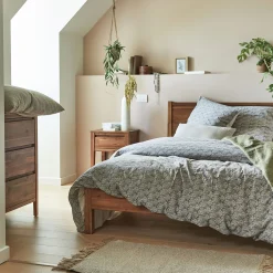 Housse de couette 260x240cm et 2 taies d'oreiller 63x63cm en coton et lin - motif amande