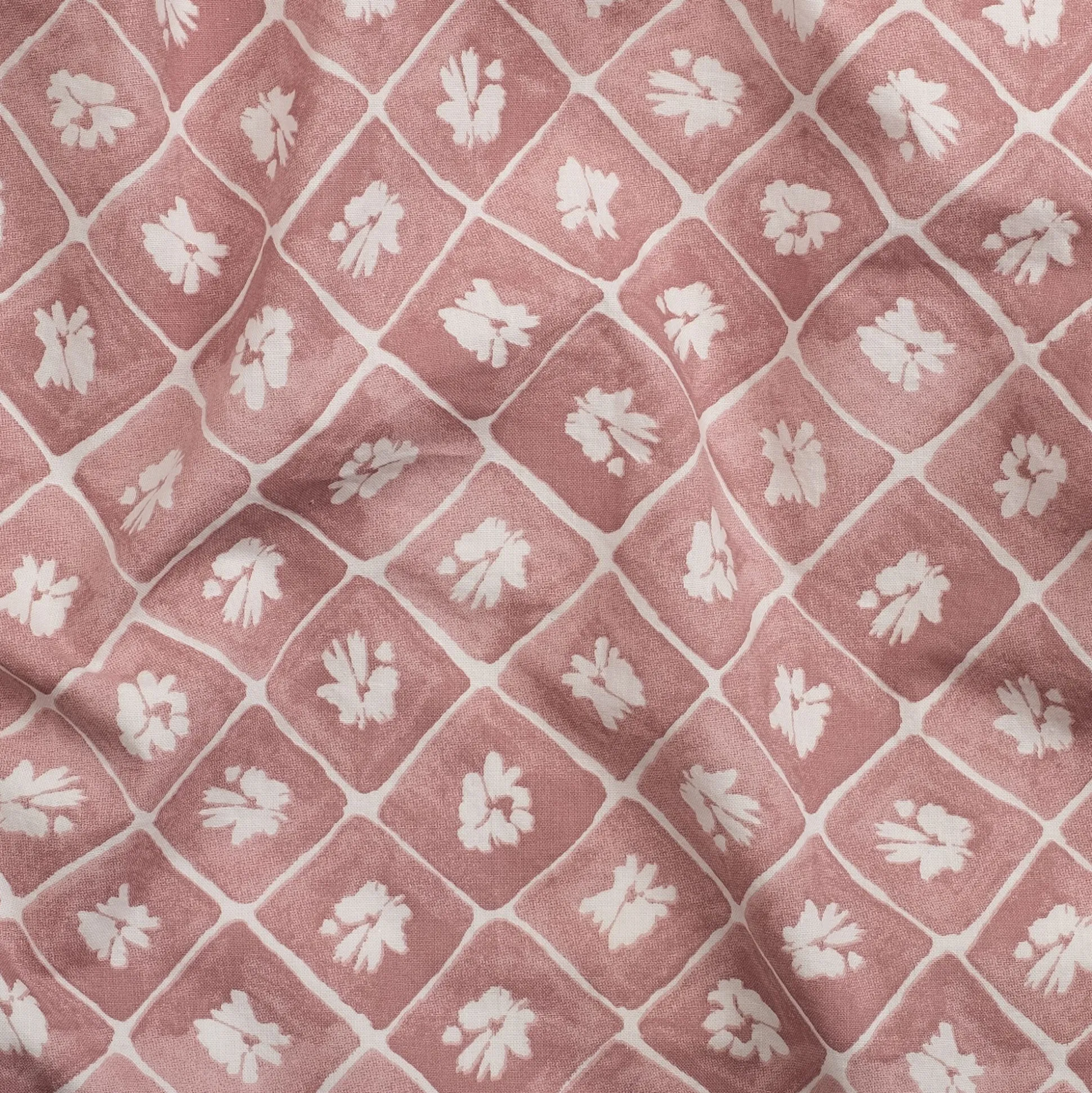 Housse de couette 260x240cm et 2 taies d'oreiller 63x63cm en coton lavé - rose