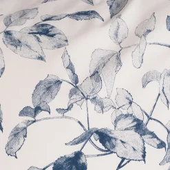 Housse de couette 240x220cm et 2 taies d'oreiller 63x63cm en percale de coton motif végétal - bleu