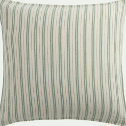 Housse de couette 240x220cm et 2 taies d'oreiller 63x63cm motif rayé en coton tissé teint lavé - bleu