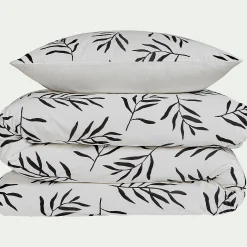 Housse de couette 240x220cm et 2 taies d'oreiller 63x63cm en coton - motifs branches d'aloyse