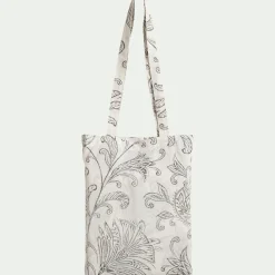Housse de couette 240x220cm et 2 taies d'oreiller 63x63cm en percale de coton motif floral - blanc