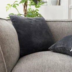 Housse de coussin effet polaire 40x40cm - gris ardoise