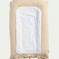 Housse de matelas à langer en gaze de coton bio 67x47cm - beige