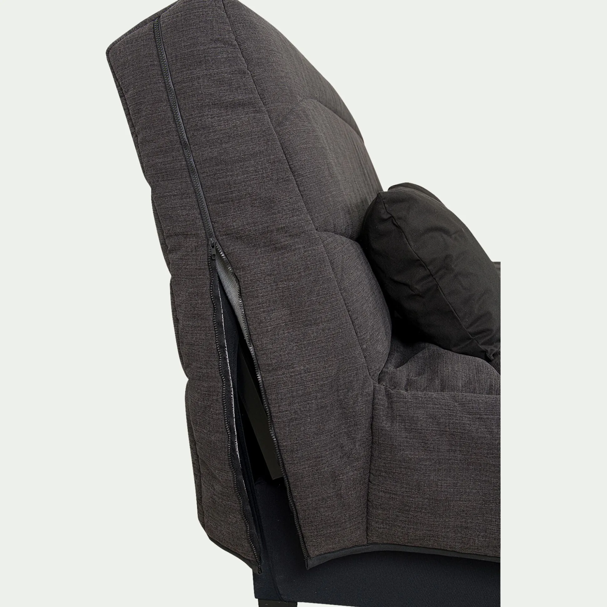 Housse pour clic-clac 130x190cm et 2 housses de coussin - gris anthracite