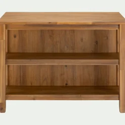 Ilot central de cuisine avec rangement en acacia L125cm - bois foncé