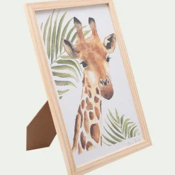 Image aquarelle encadrée girafe - A4