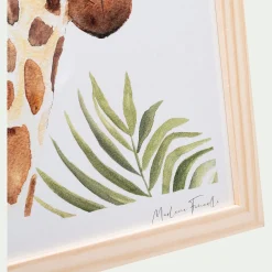 Image aquarelle encadrée girafe - A4