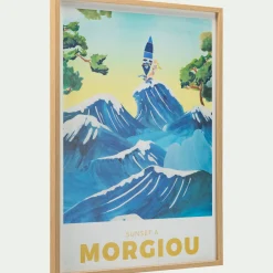 Image encadrée motif morgiou 53x73cm - bleu