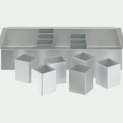 Kit moule à gâteau modulable chiffres et lettres en aluminium - gris métallisé