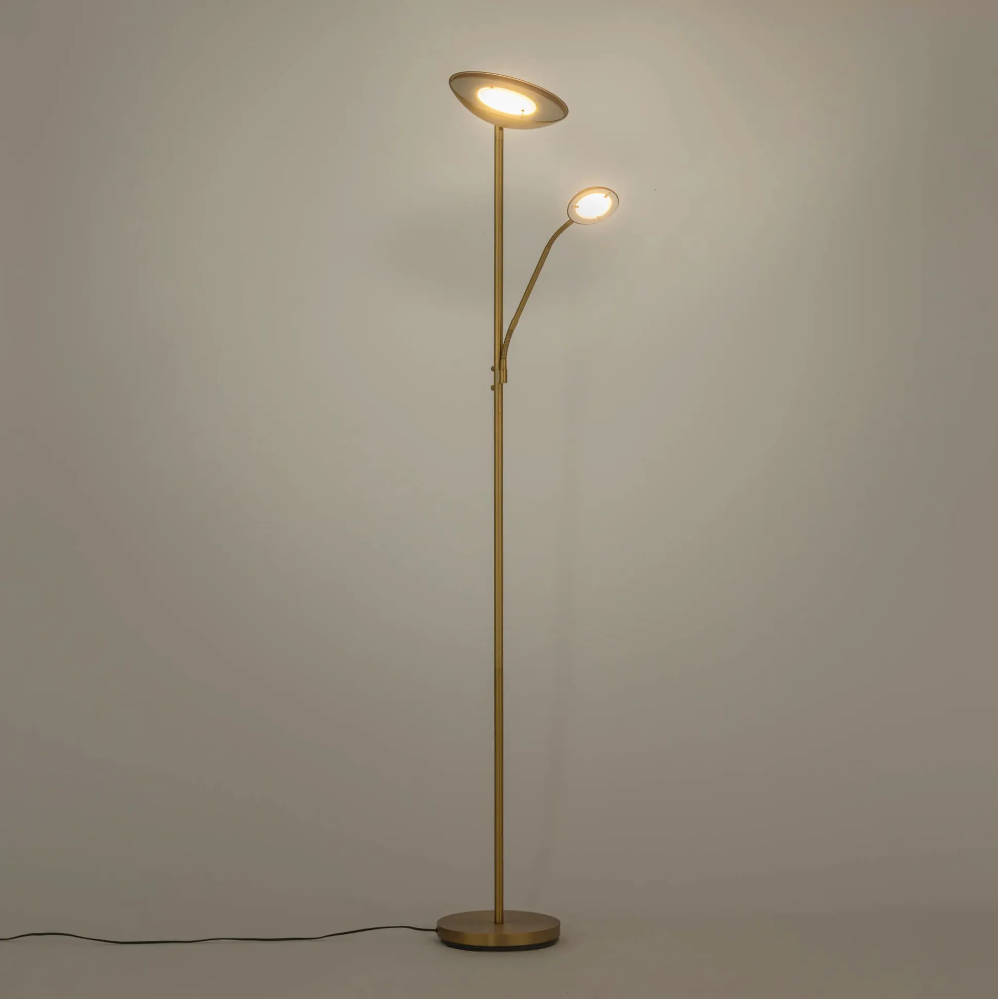 Lampadaire électrifié droit en acier H180cm - doré