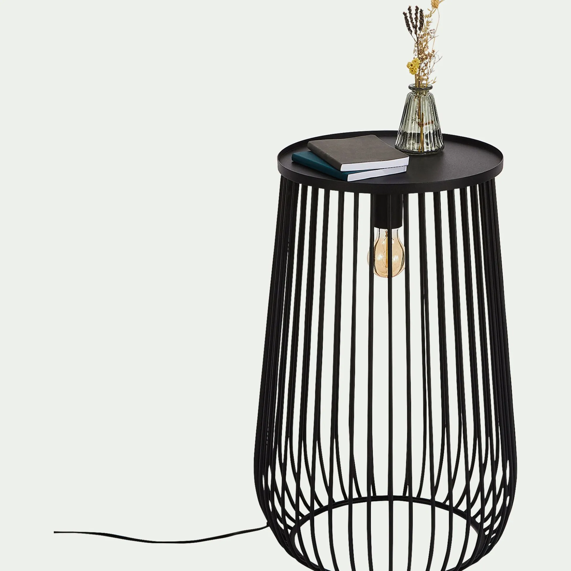 Lampe de sol en métal - noir H61,3xD40cm