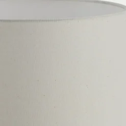 Lampe en bois clair et coton - noir