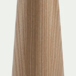 Lampe en bois clair et coton - noir