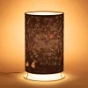 Lampe en cotonnette motif Bosquet - bleu D18xH30cm