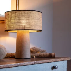 Lampe en lin calandré - naturel H40cm