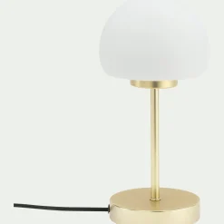 Lampe électrifiée tactile en acier et verre H29cm - doré