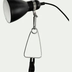 Lampe à pince électrifiée en acier - noir H34cm
