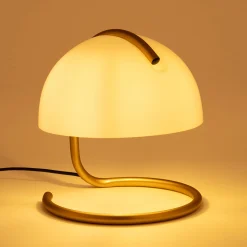 Lampe à poser design en acier et verre H25cm - blanc