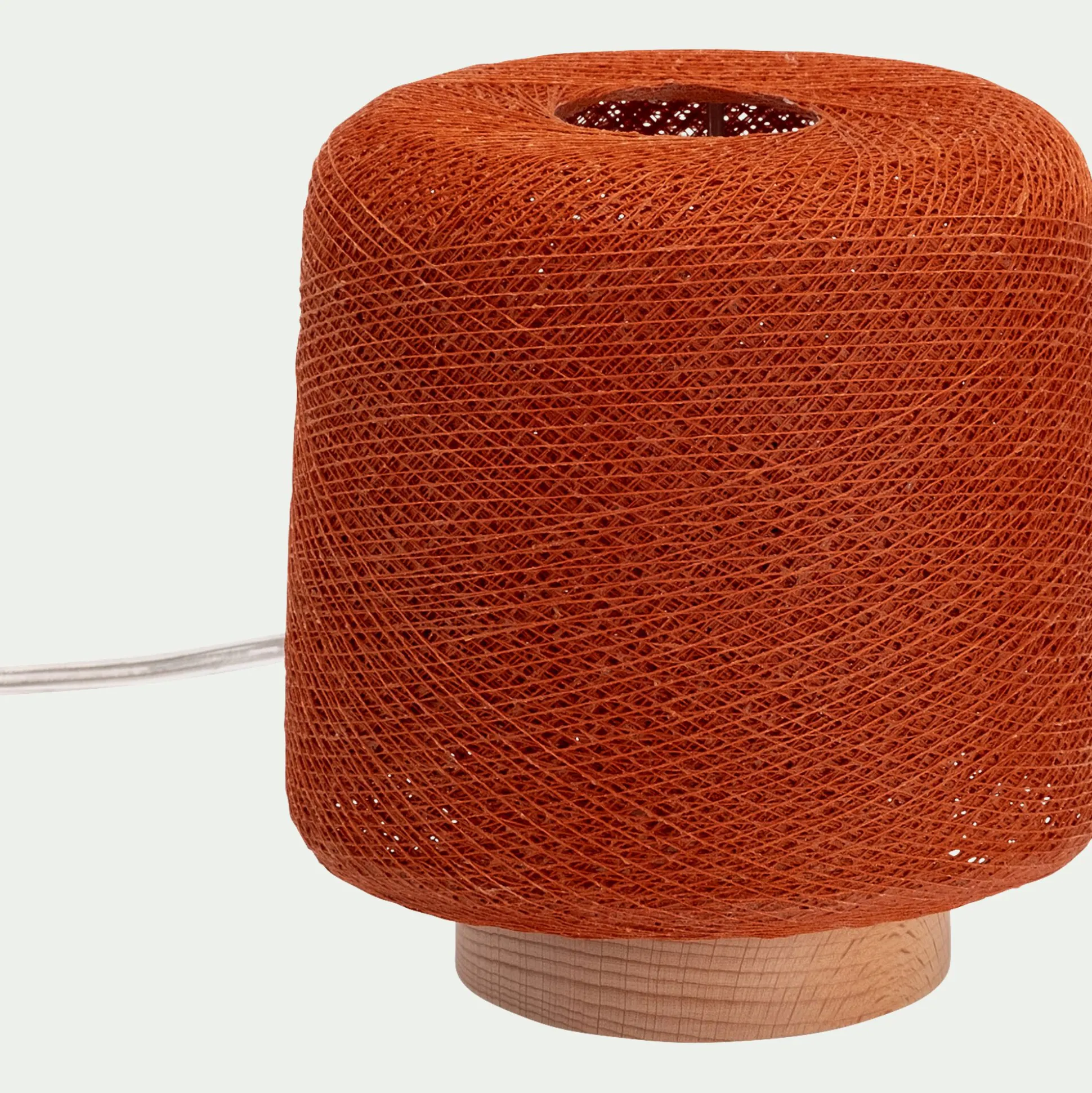 Lampe à poser en hêtre H16cm - cuivre tanné