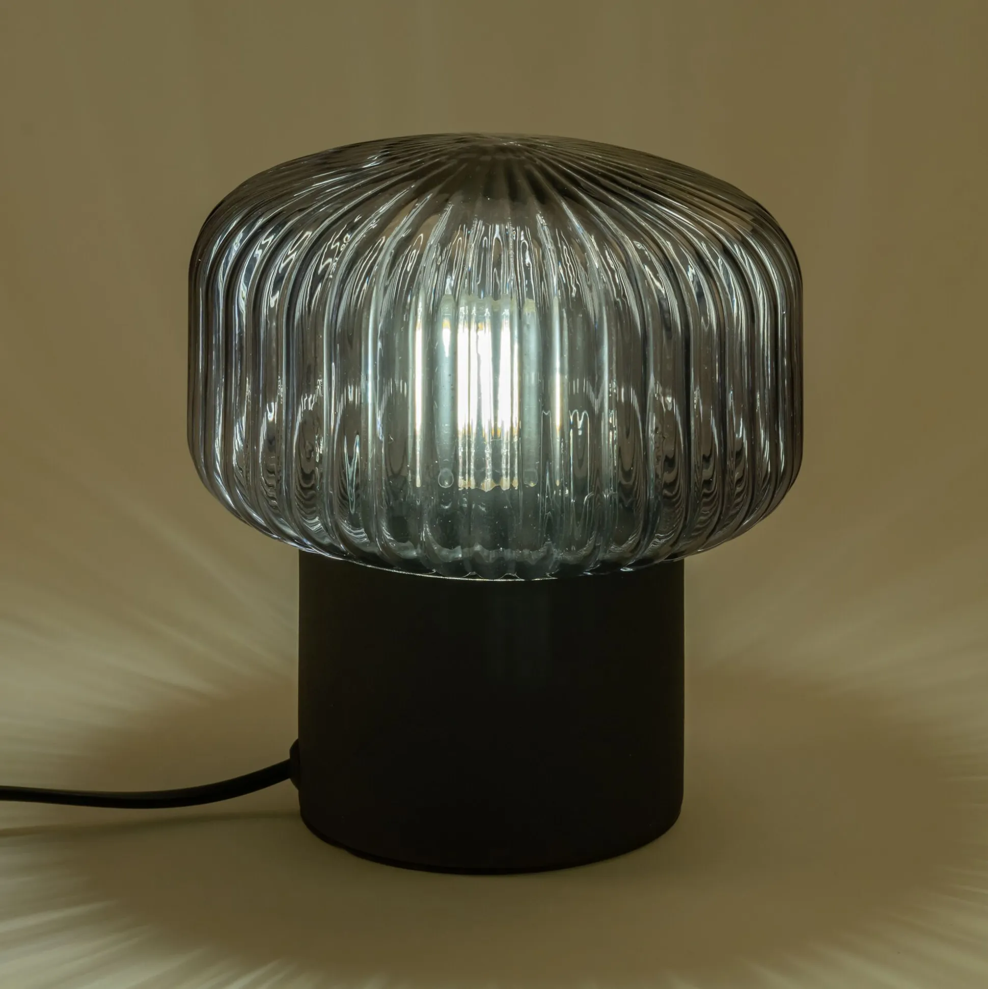 Lampe à poser en verre D16cm - noir