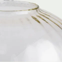 Lampe à poser en verre strié D27cm - transparent