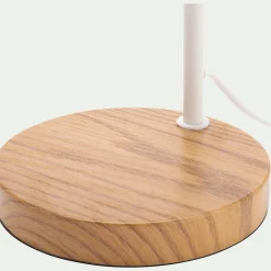 Lampe à poser électrifiée en bois et métal D41,5cm - blanc