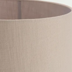 Lampe à poser électrifiée en céramique et coton D35cm - beige sable
