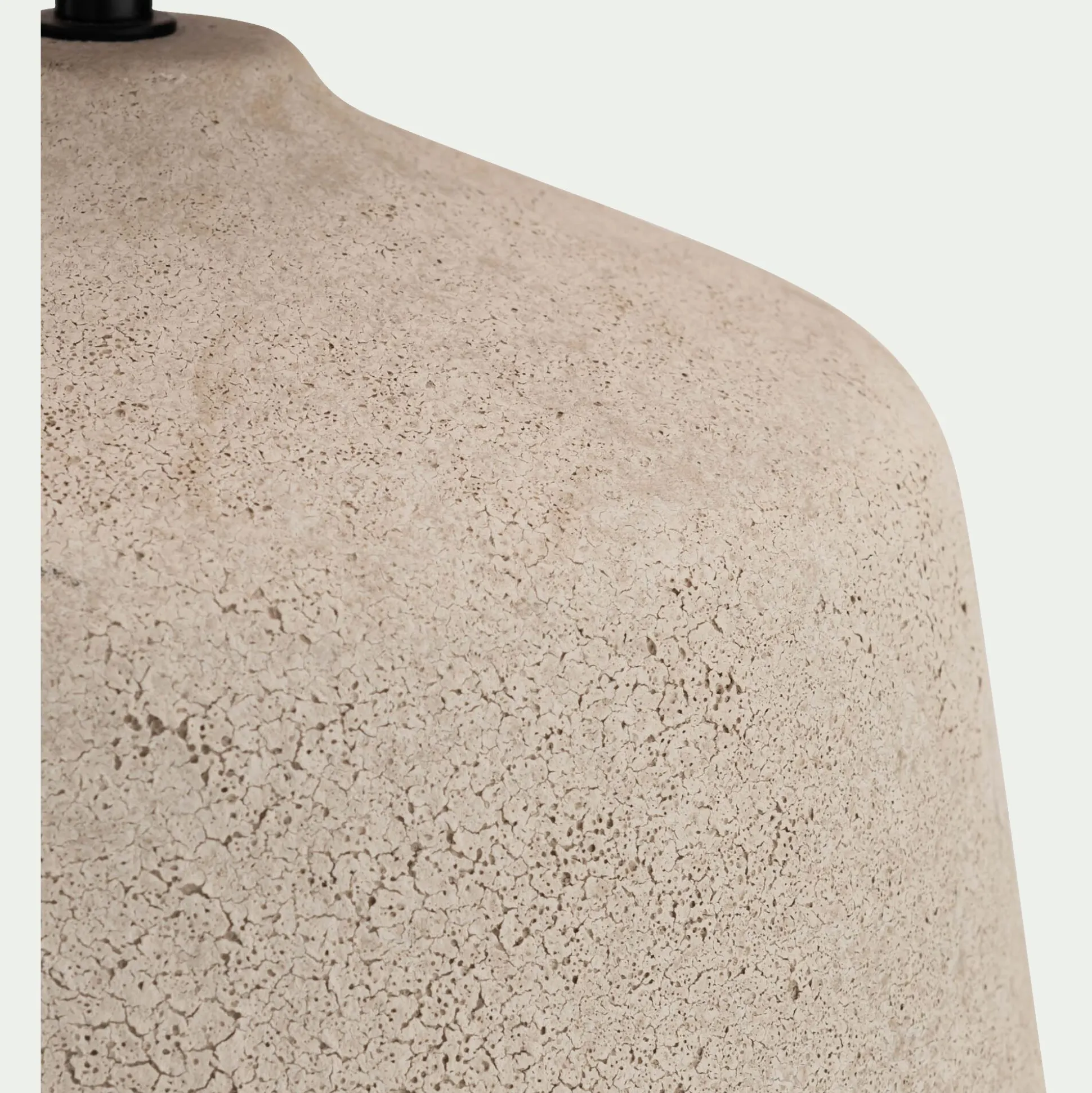 Lampe à poser électrifiée en céramique et coton D35cm - beige sable