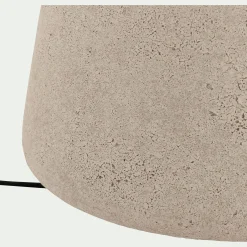 Lampe à poser électrifiée en céramique et coton D35cm - beige sable