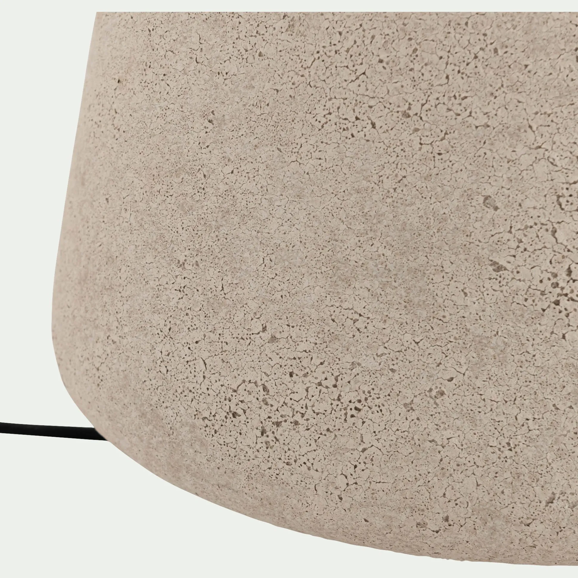 Lampe à poser électrifiée en céramique et coton D35cm - beige sable