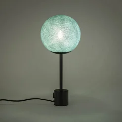 Lampe à poser électrifiée tissée à la main H39,60cm - vert