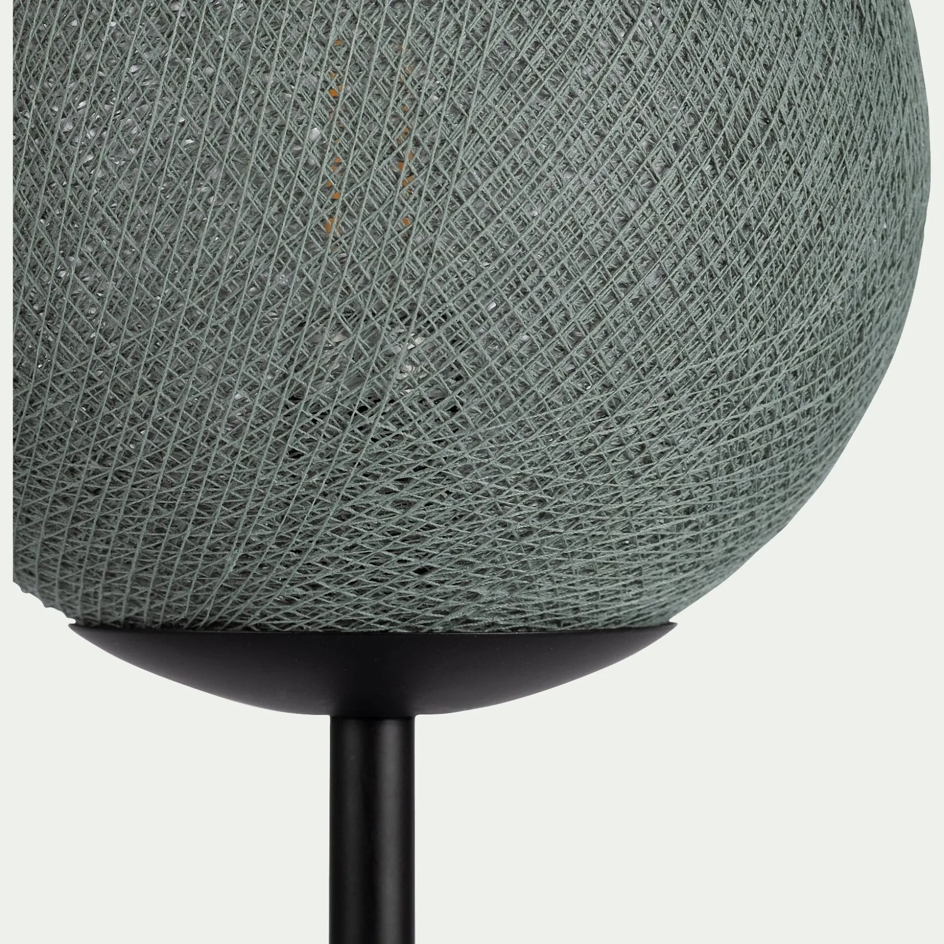 Lampe à poser électrifiée tissée à la main H39,60cm - vert