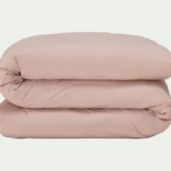 Linge de lit uni en coton - rose rosa