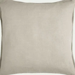 Linge de lit uni en lin lavé - beige