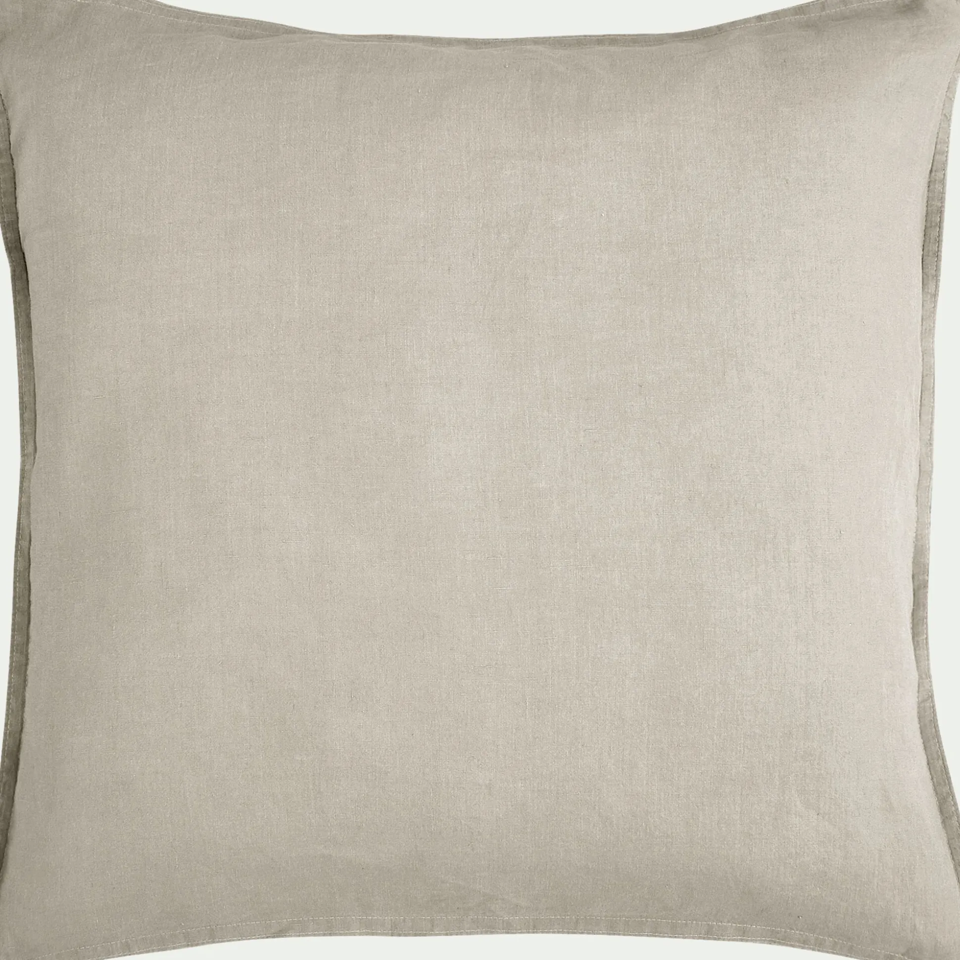 Linge de lit uni en lin lavé - beige