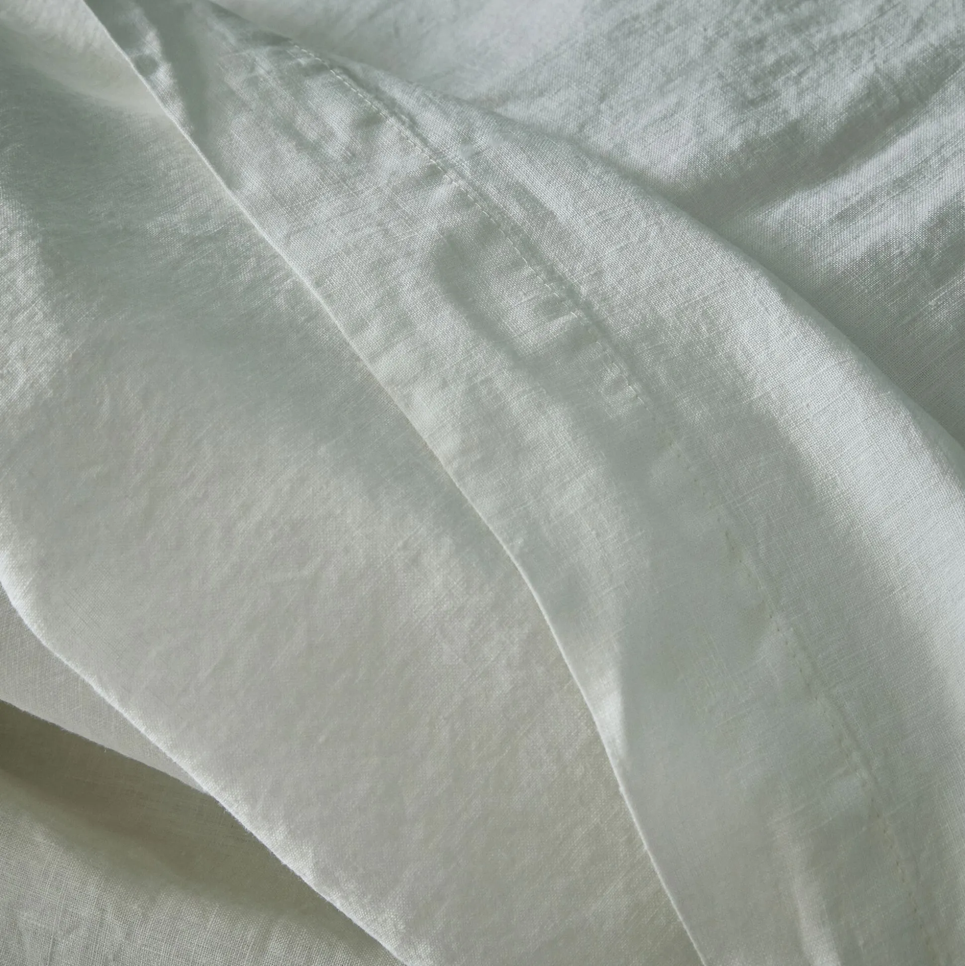 Linge de lit uni en lin lavé - blanc capelan