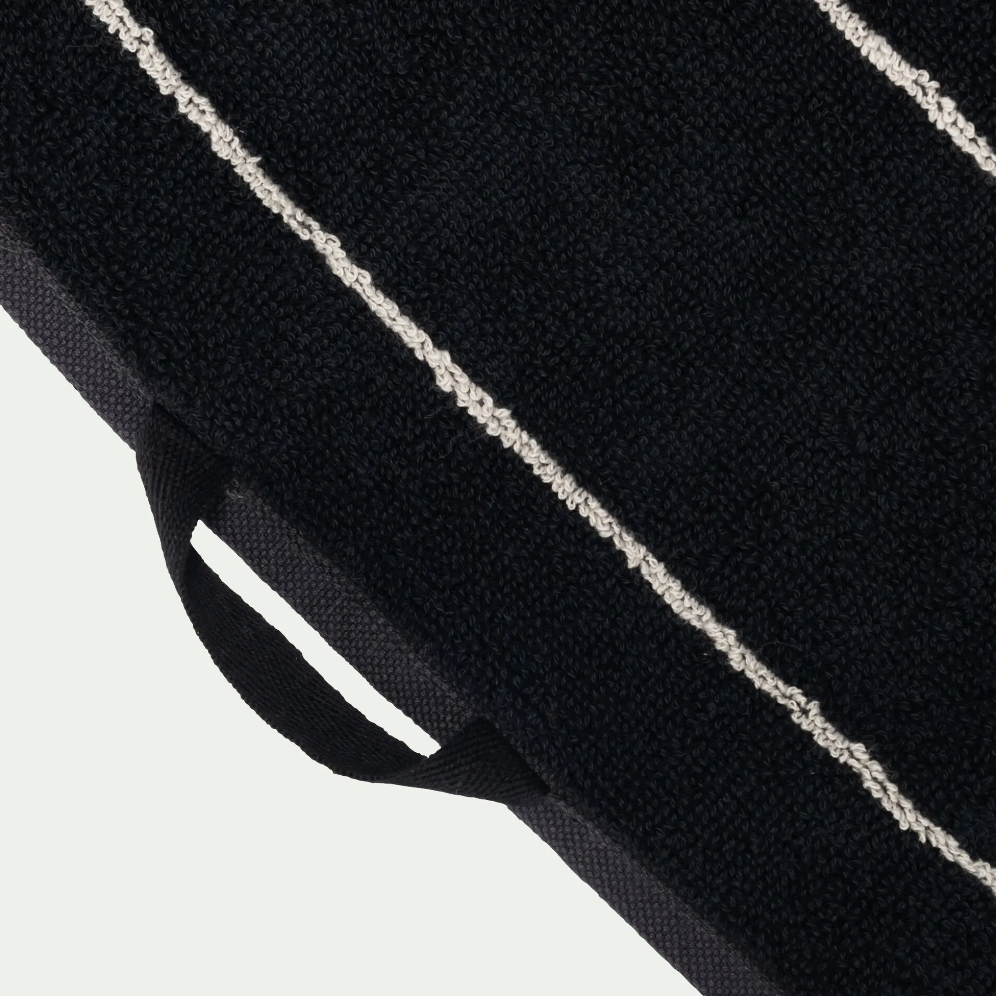Linge de toilette rayé en coton - noir