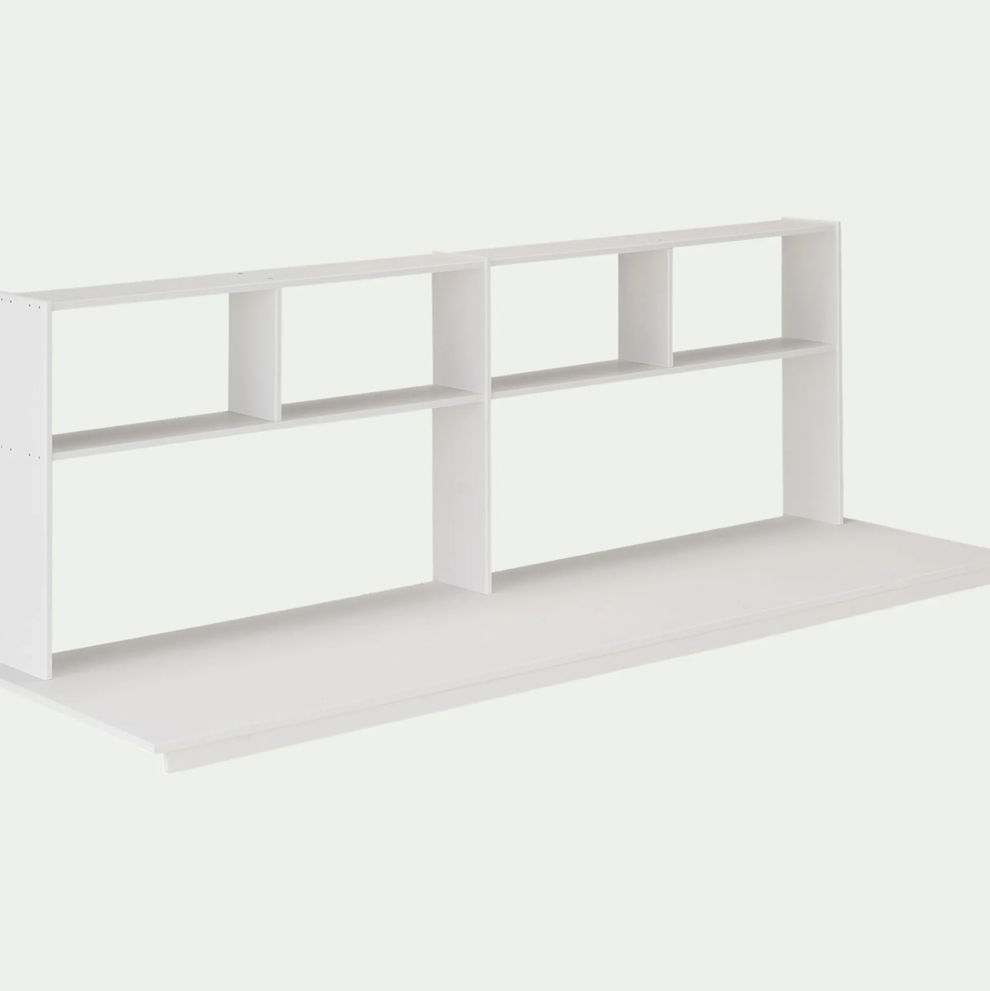 Lit mezzanine en pin 90x200cm avec bureau - blanc