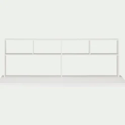 Lit mezzanine en pin 90x200cm avec bureau - blanc