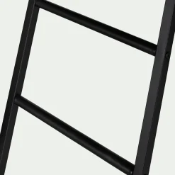 Lit mezzanine 2 places en acier avec bureau en verre - noir 140x200cm
