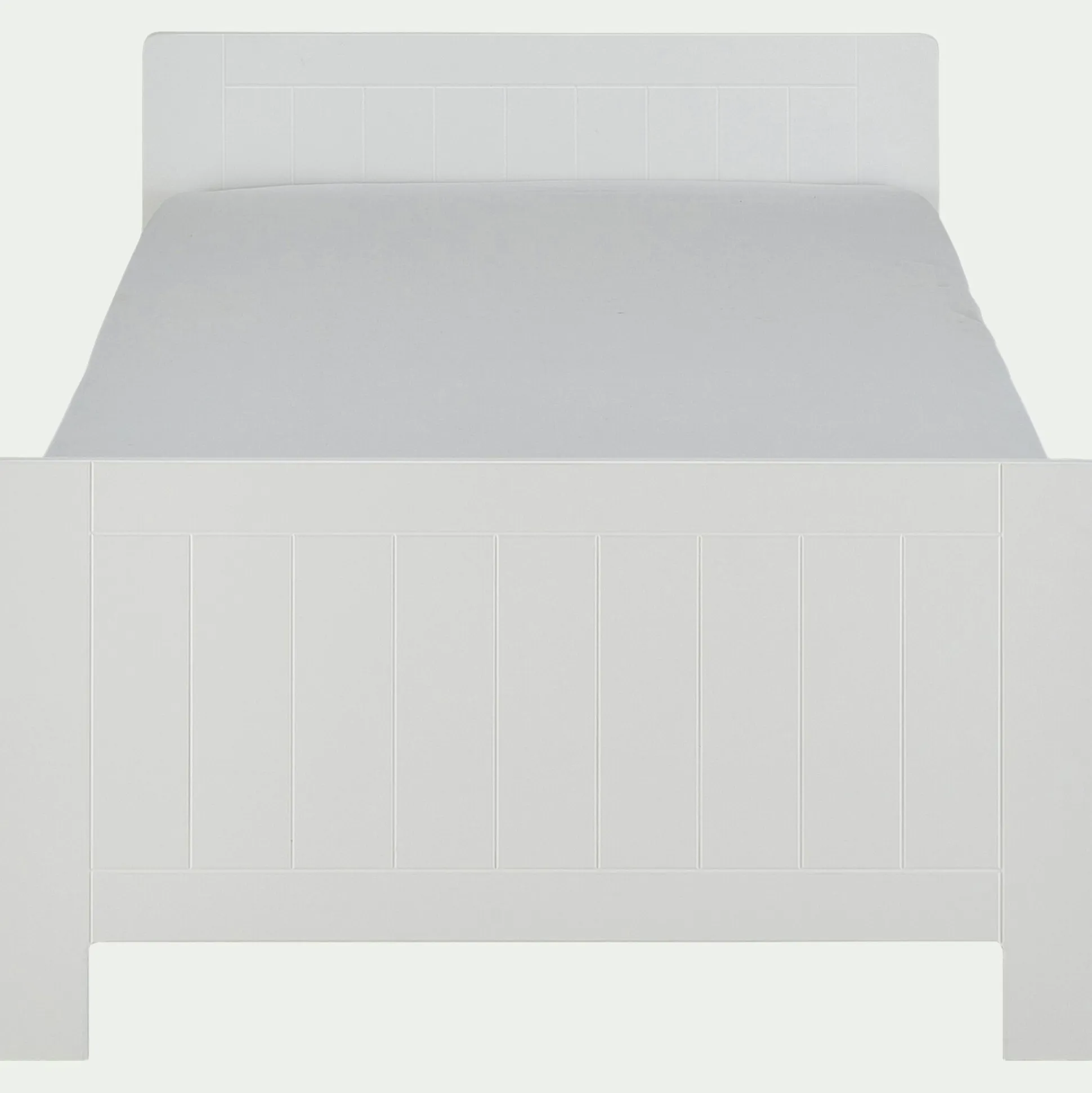 Lit 1 place enfant en bois 90x200cm - blanc