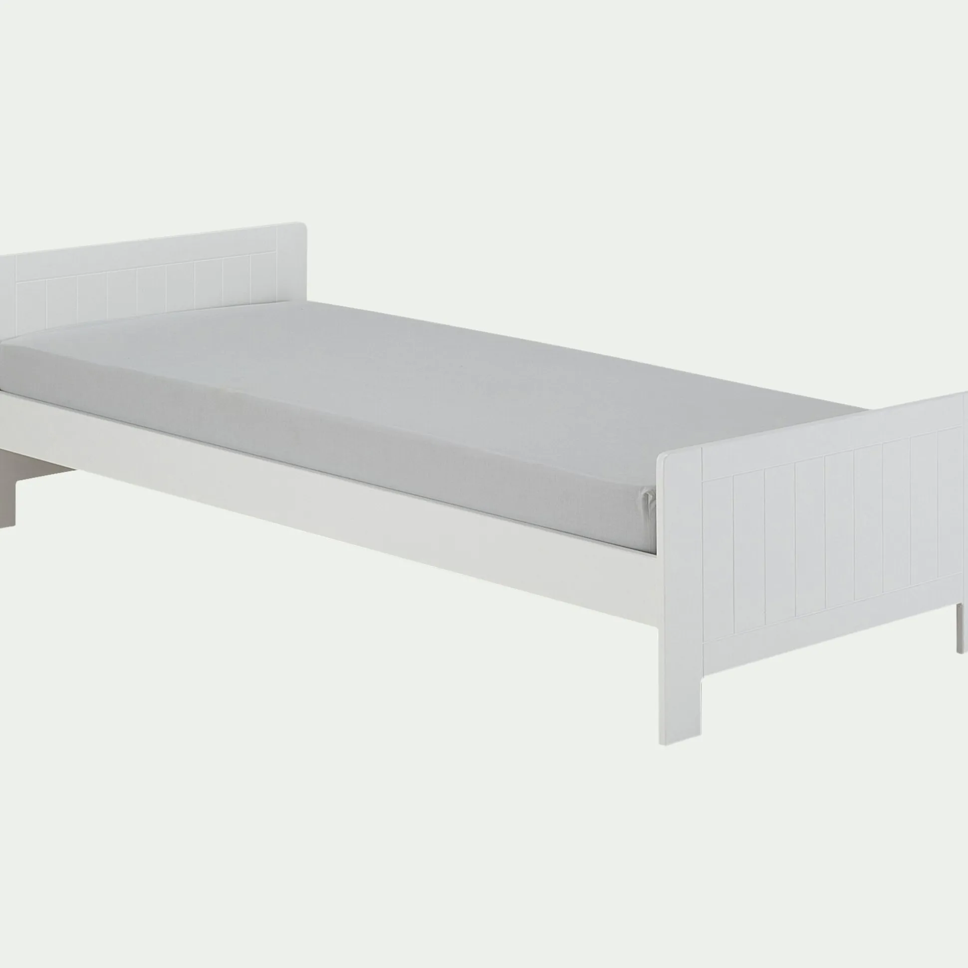 Lit 1 place enfant en bois 90x200cm - blanc