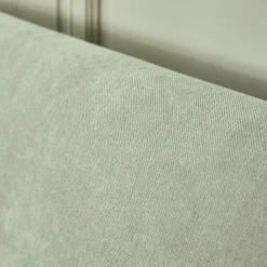 Lit 2 places avec tête de lit en tissu doux 160x200cm - blanc écru