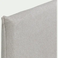 Lit 2 places avec tête de lit en tissu 160x200cm - gris