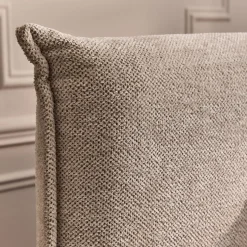 Lit 2 places avec tête de lit en tissu 160x200cm - gris